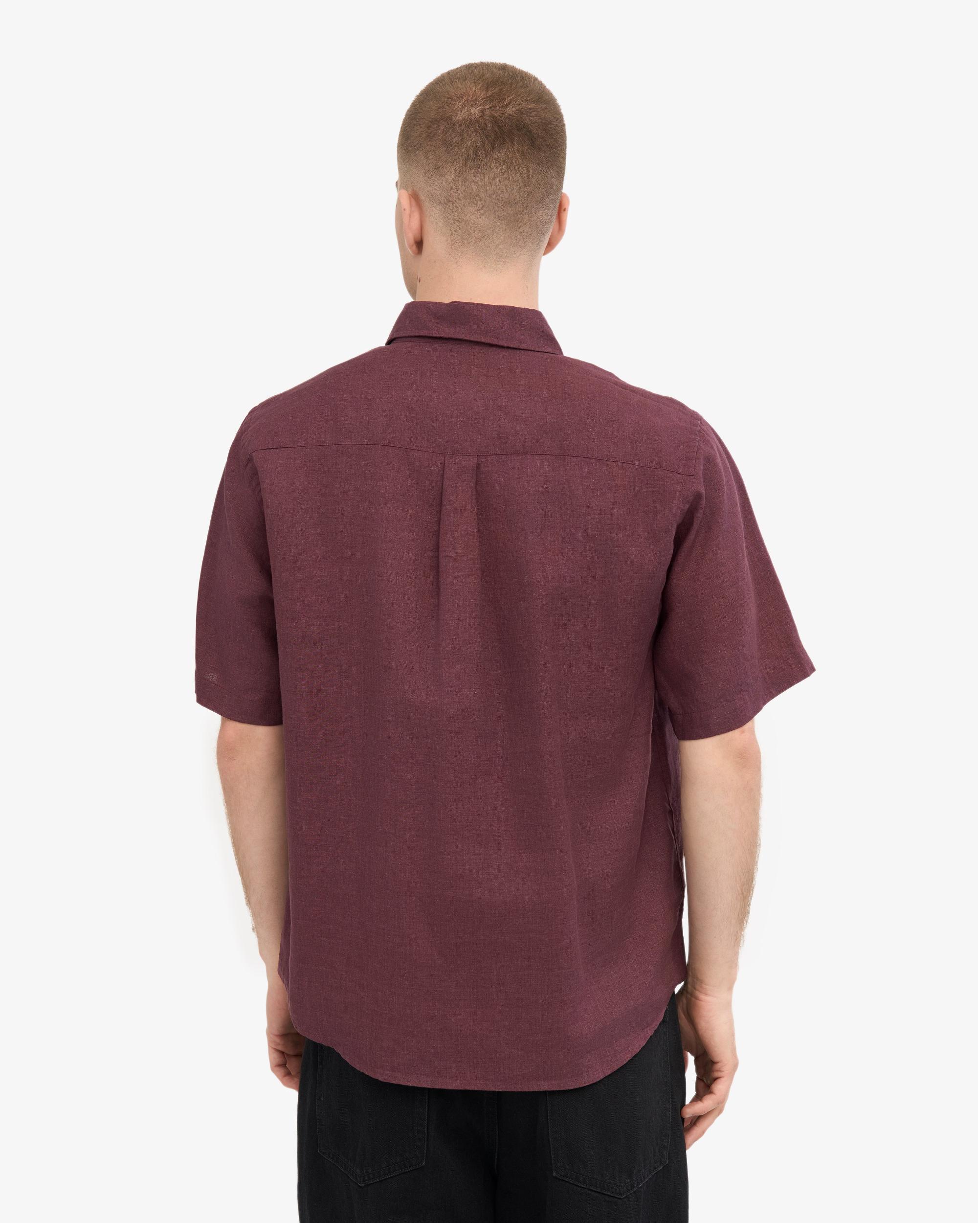 Linen SS Shirt - Oxblood Red Product Image