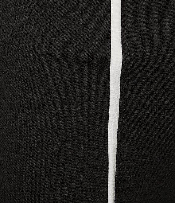 Slim Factor by Investments Ponte Knit No Waist Slim Straight Vertical Contrast Seam Pants Product Image