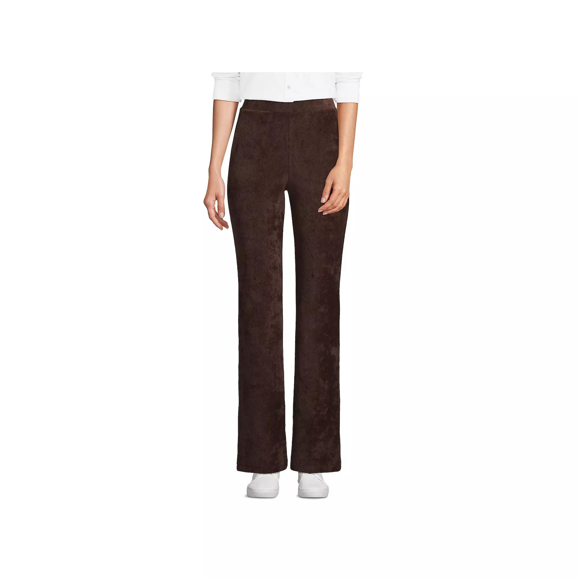 Women's Lands' End Sport Knit High-Rise Corduroy Bootcut Pants, Size: Large, Grey Heather Product Image