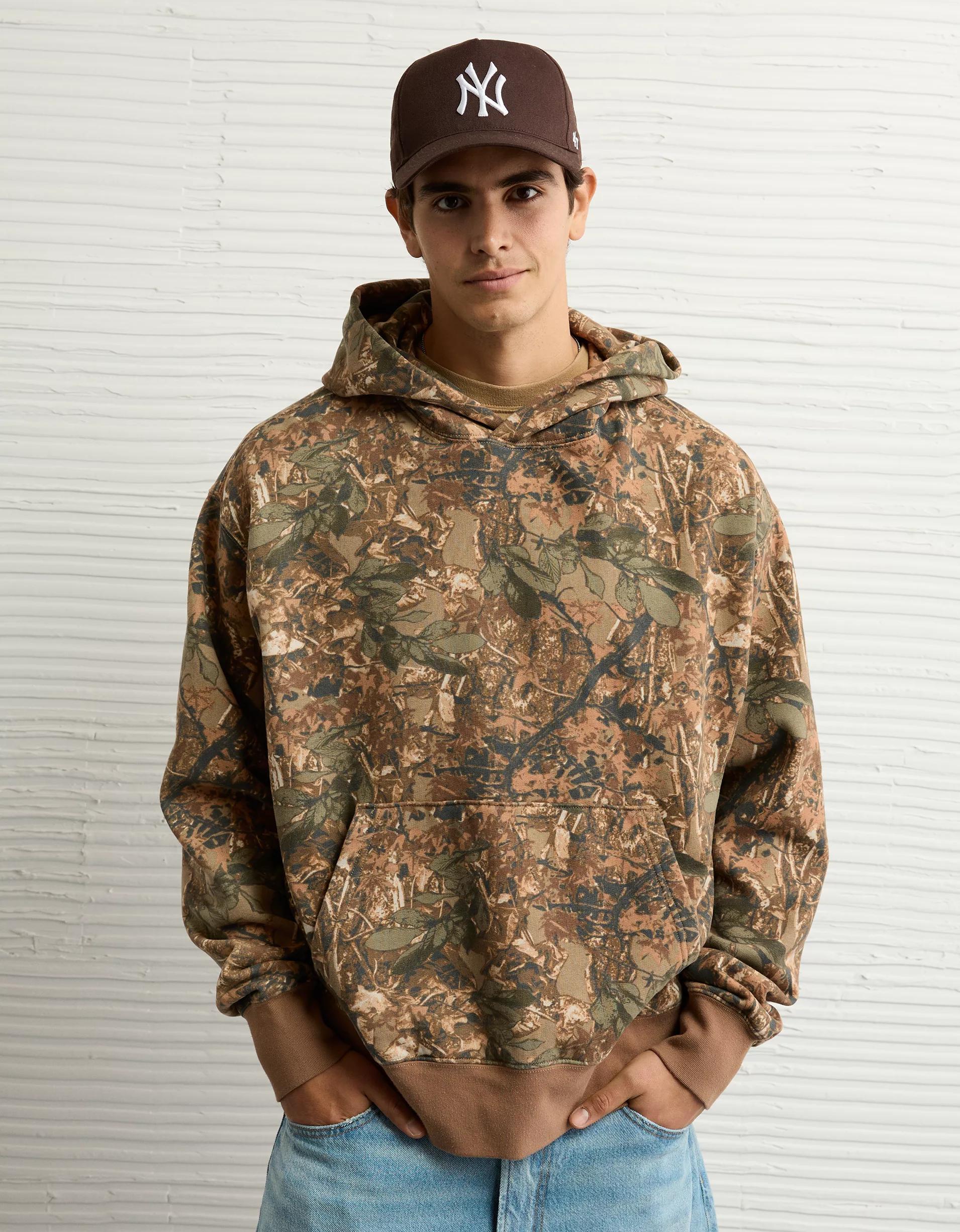 AE Laidback Luxe Heavyweight Camo Hoodie Product Image