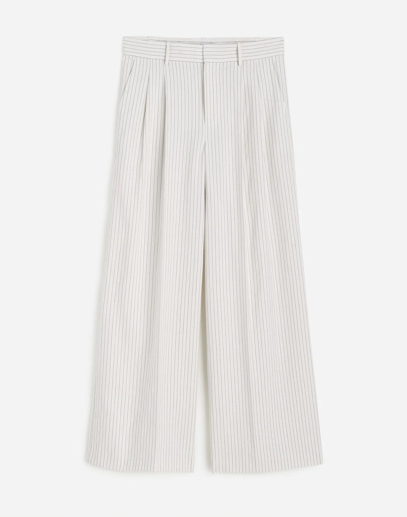 The Superwide-Leg Trouser in Pinstripe Linen Blend Product Image
