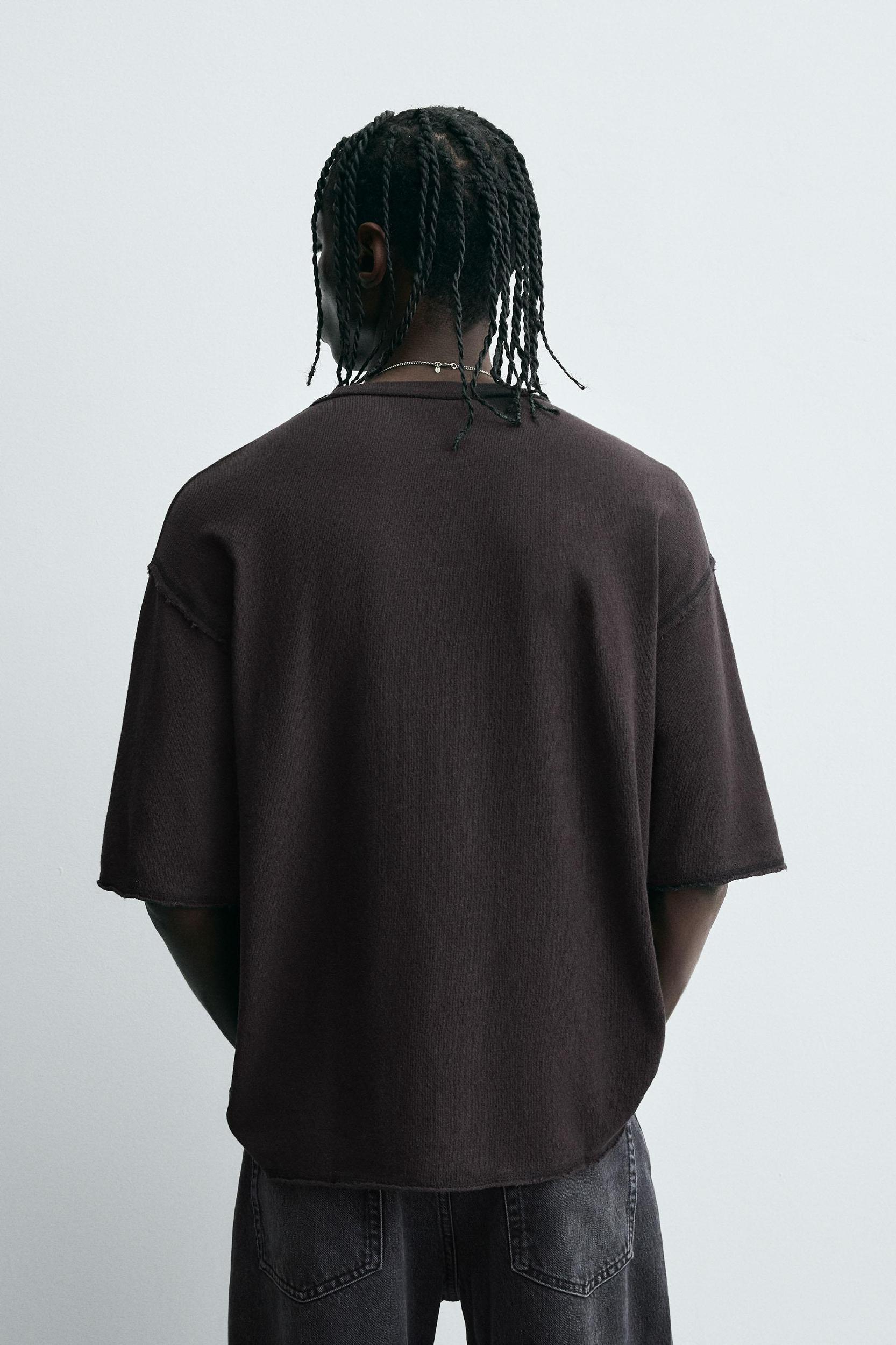 WASHED PRINTED KNIT T-SHIRT Product Image
