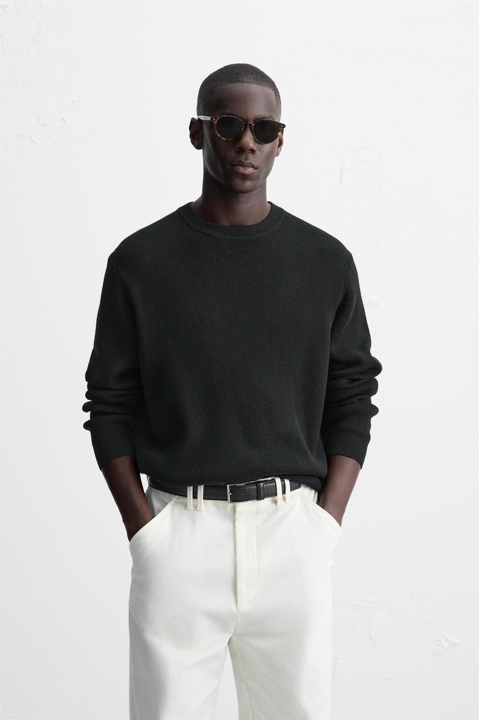 TEXTURED WOOL BLEND SWEATER Product Image
