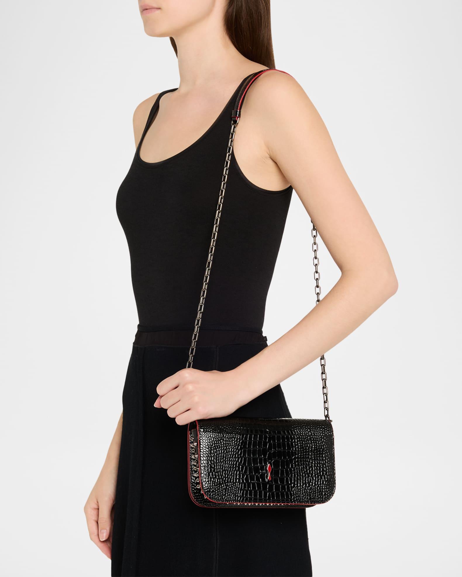 Paloma Small Croc-Embossed Leather Clutch Product Image