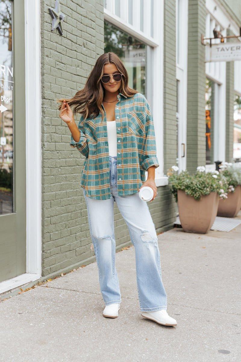 Light Wash Super High Rise Distressed Dad Jeans - FINAL SALE Product Image