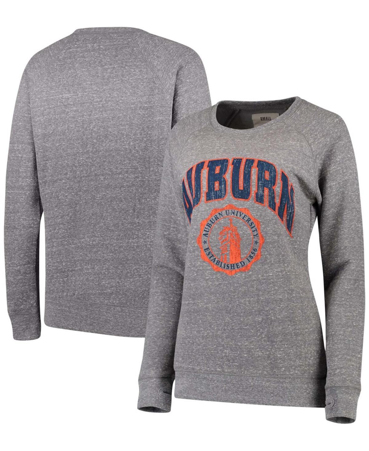 Women's Pressbox Heathered Gray Auburn Tigers Edith Vintage Knobi Pullover Sweatshirt, Size: XL, Grey Product Image