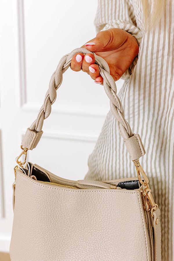 Allure Avenue Faux Leather Purse In Oatmeal Product Image
