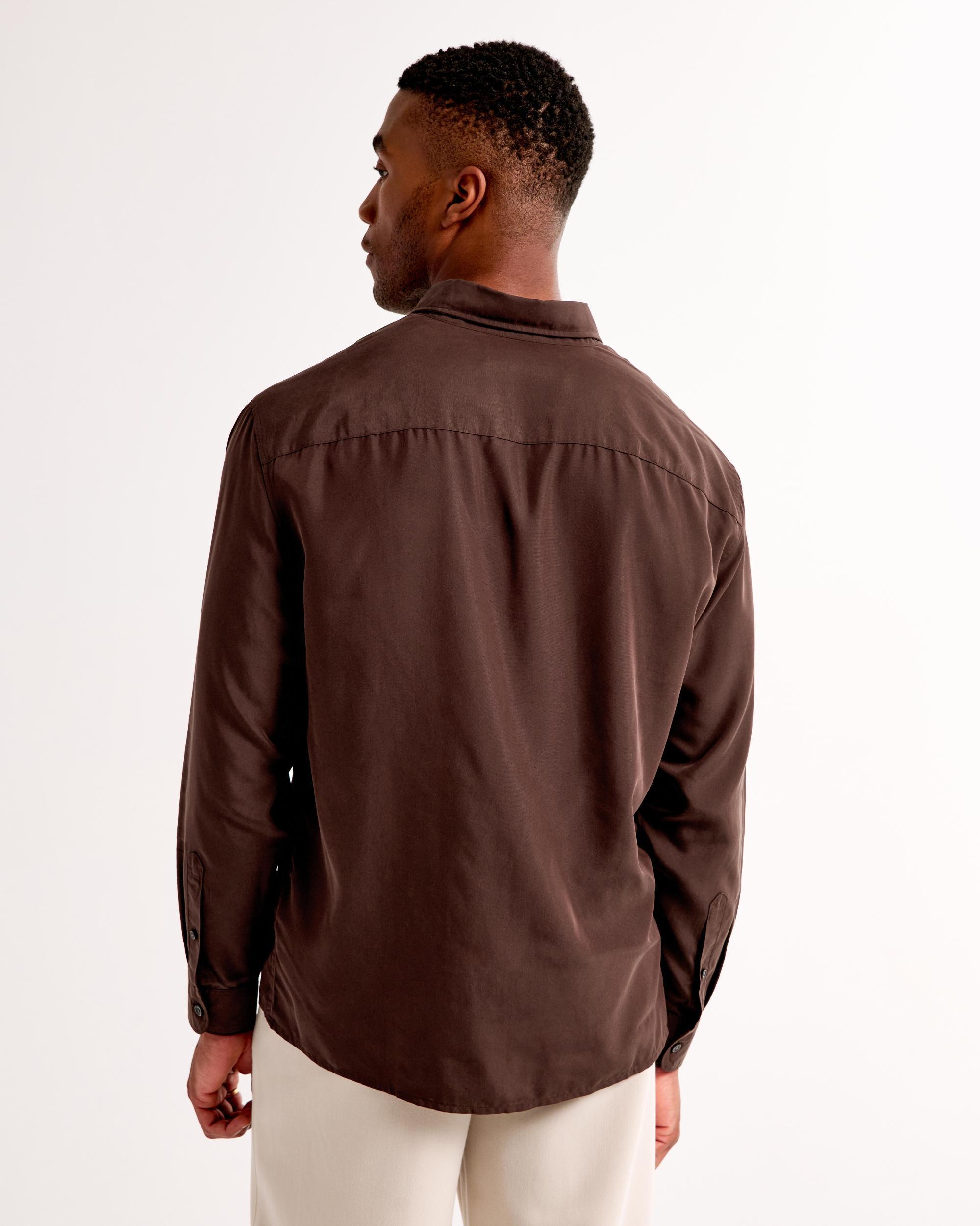 Long-Sleeve Cupro Button-Up Shirt Product Image