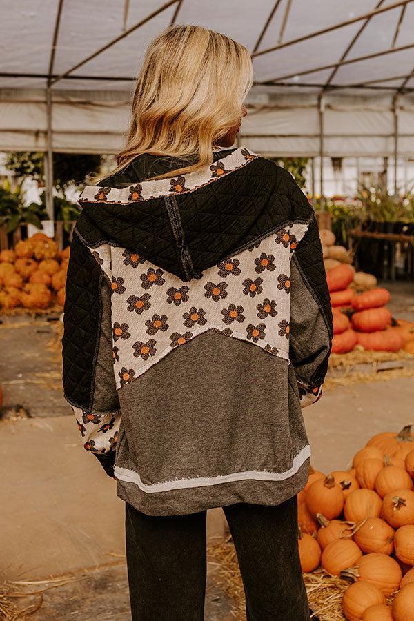 Falling For Autumn Quilted Sweater in Black Product Image