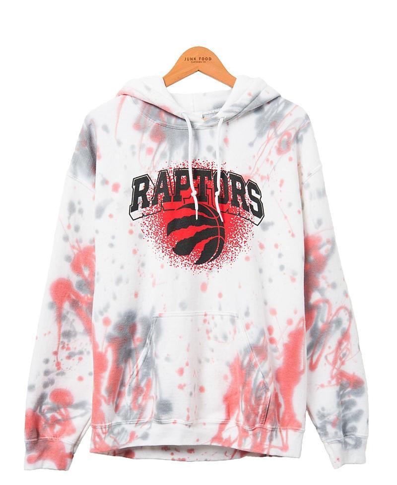Men's Junk Food Cream Toronto Raptors Tie-Dye Pullover Hoodie, Size: Small, Rpt White Product Image