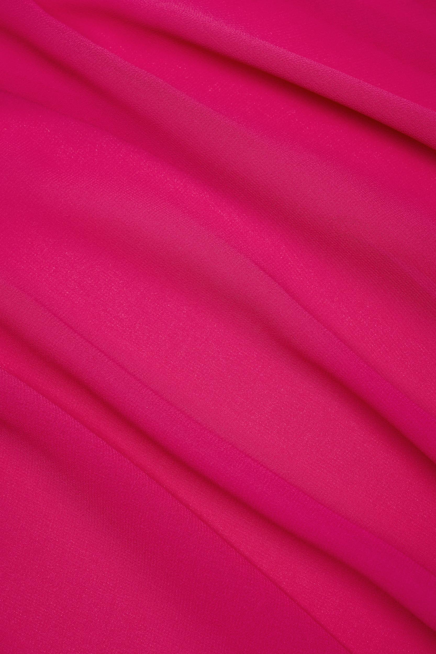 Cowl-Neck Mini Dress in Fuchsia Pink Product Image