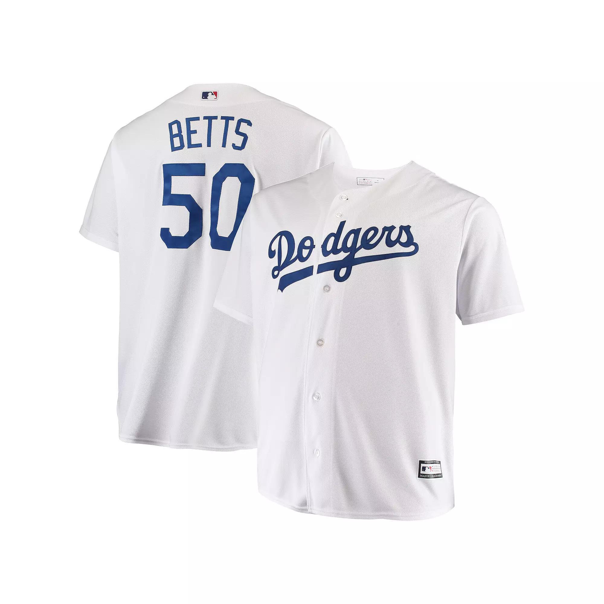 Men's Mookie Betts White Los Angeles Dodgers Big & Tall Replica Player Jersey, Size: XLT Product Image