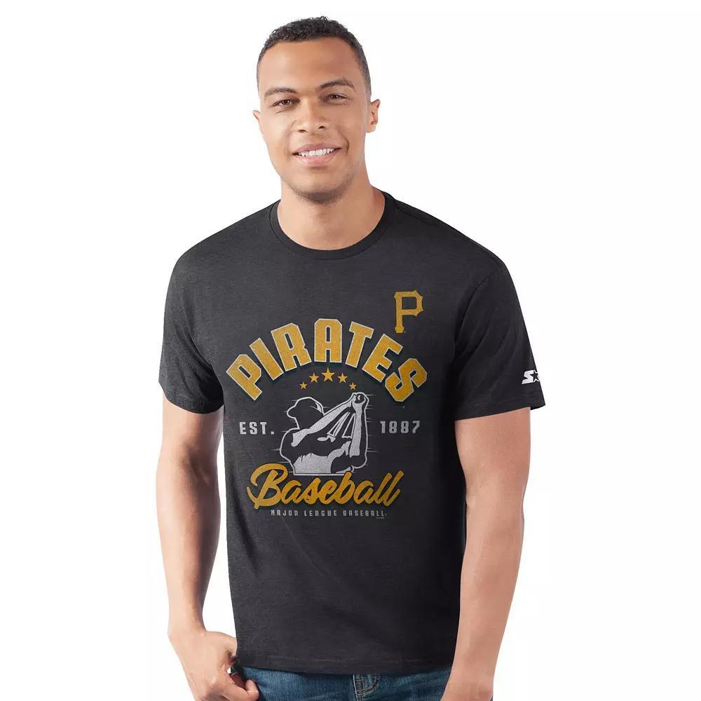 Men's Starter  Heather Black Pittsburgh Pirates Prime Time Batter T-Shirt, Size: 2XL, Charco Product Image
