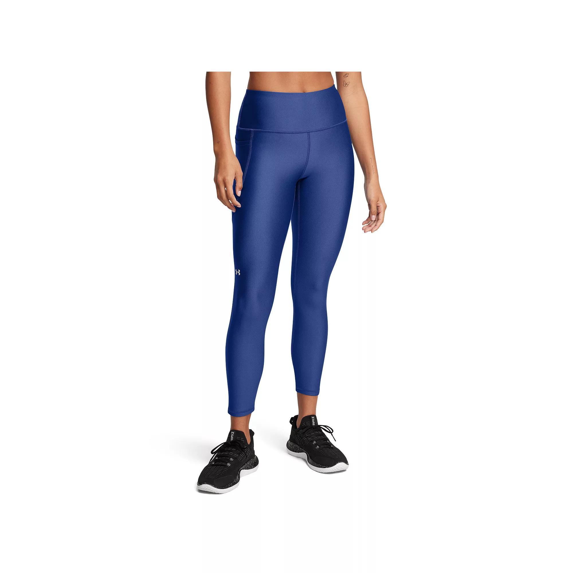 Women's Under Armour HeatGear® No-Slip High-Rise Ankle Leggings, Size: Small, Grey Heather Product Image