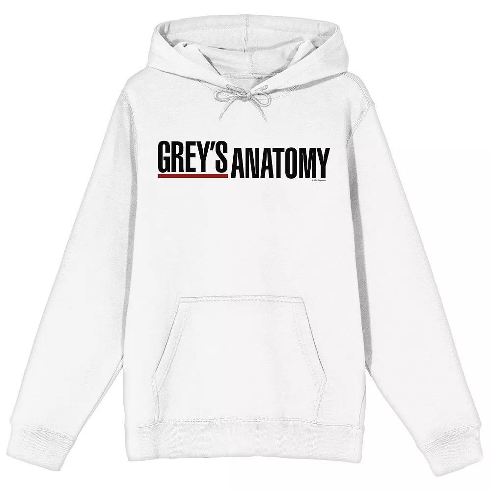 Men's Greys Anatomy Logo Hoodie, Size: XXL, White Product Image