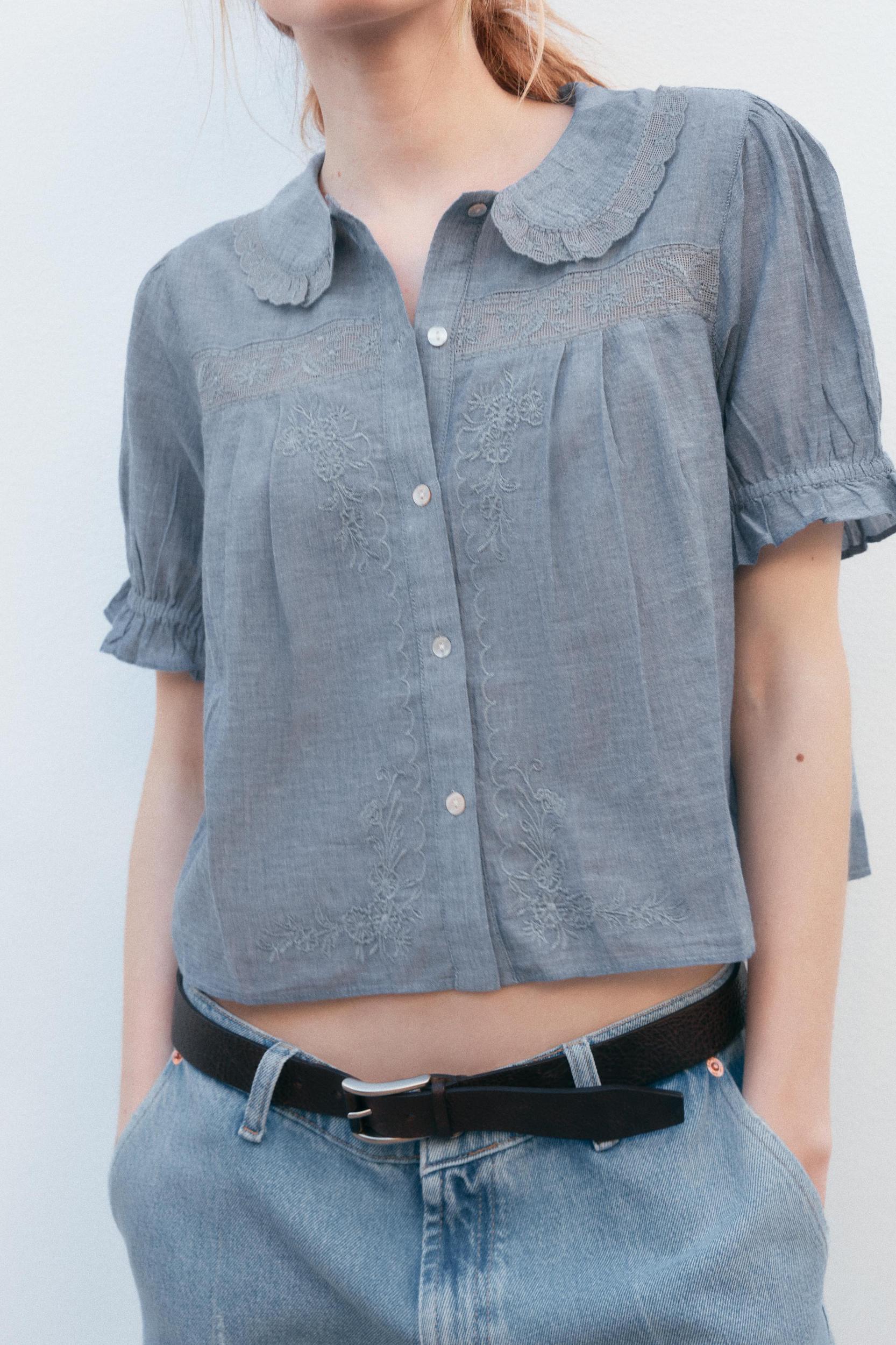 FLORAL EMBROIDERY SHIRT Product Image