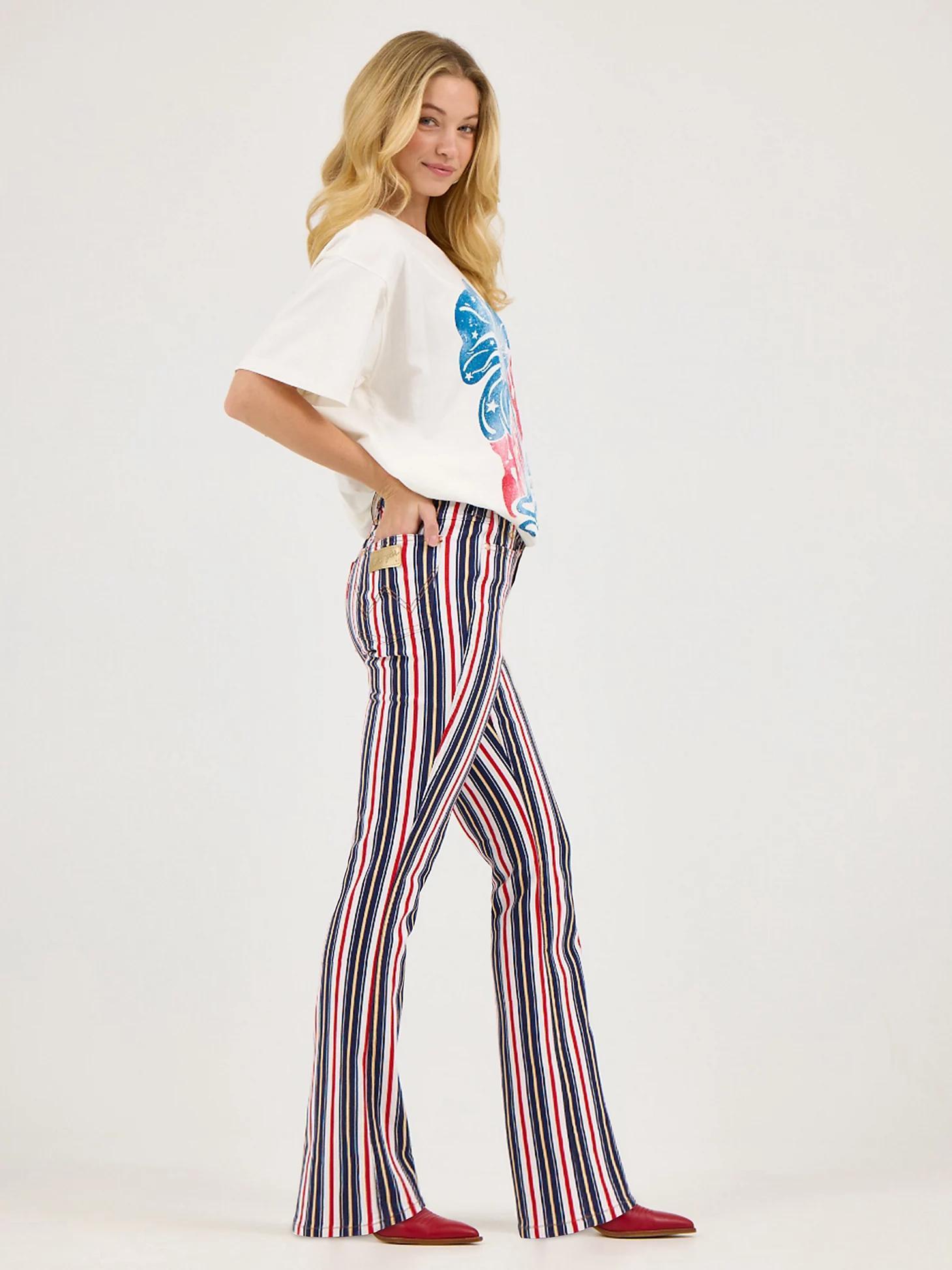Wrangler x Lainey Wilson Striped Flare Jeans | Women's JEANS | Wrangler® Product Image
