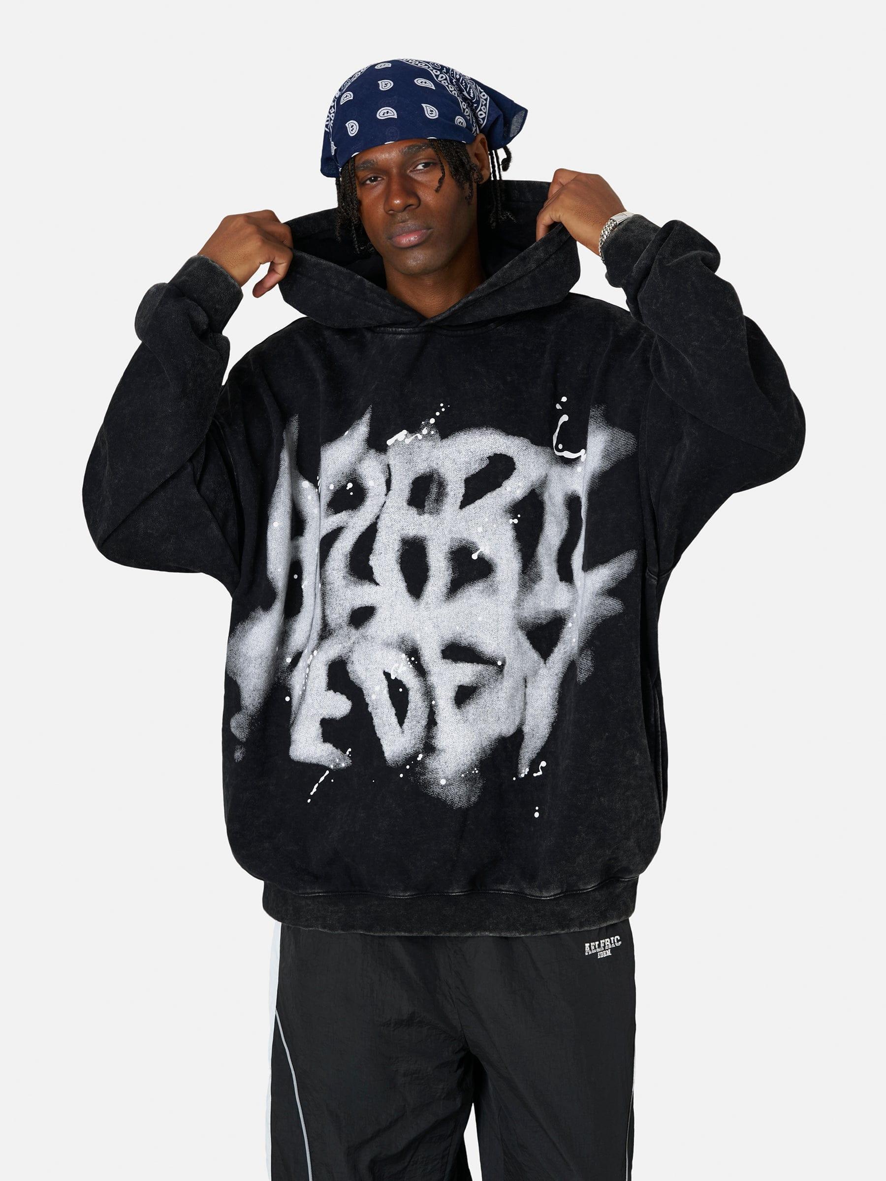 Aelfric Eden Abstract Graphic Washed Hoodie Product Image