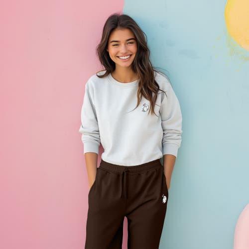 Dalix Womens Heartly Ghost Embroidered Fleece Sweatpants in Black at Nordstrom, Size Small Product Image