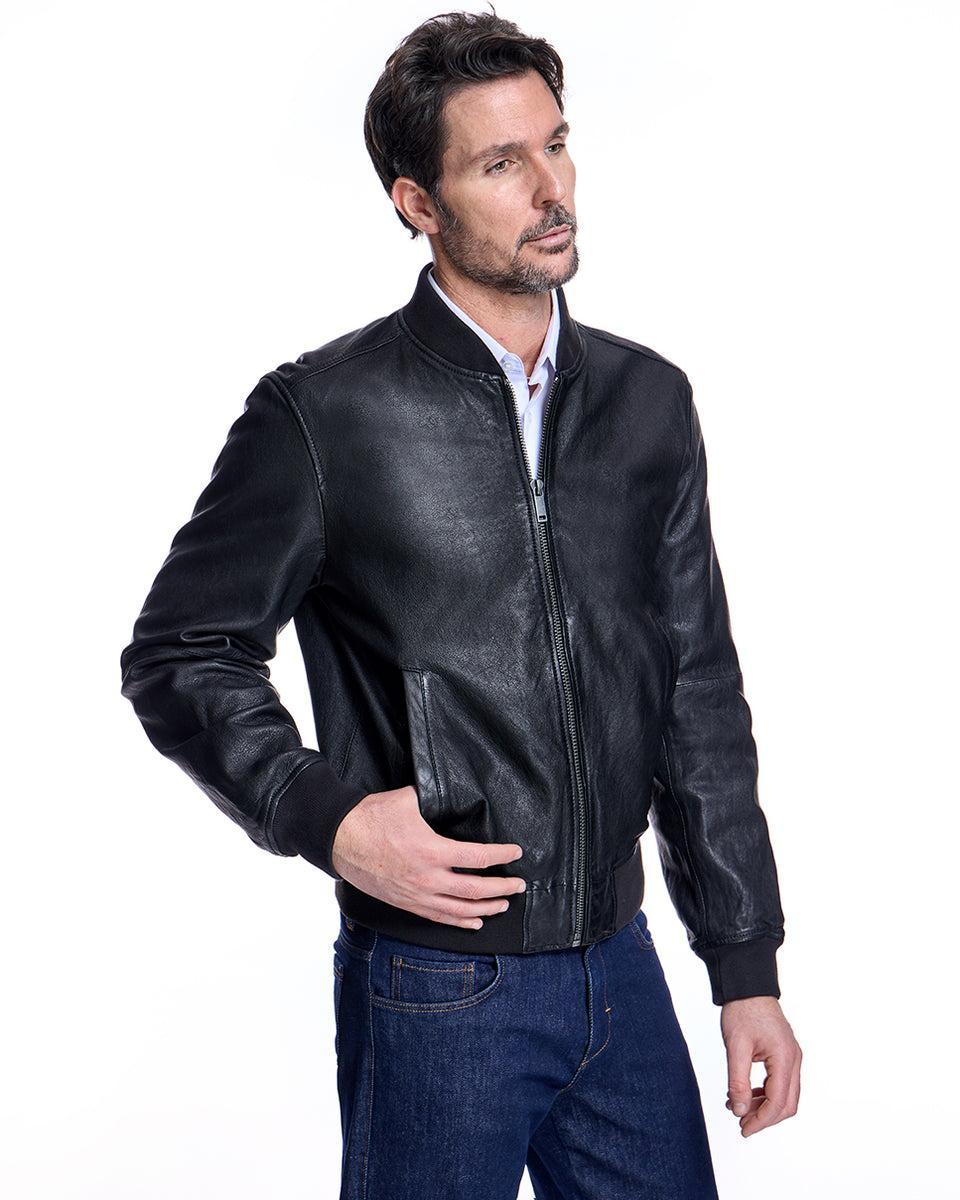 Men's Leather Bomber Product Image