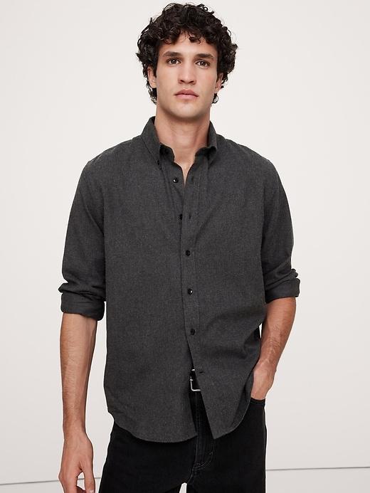 Standard-Fit Cotton Flannel Shirt Product Image