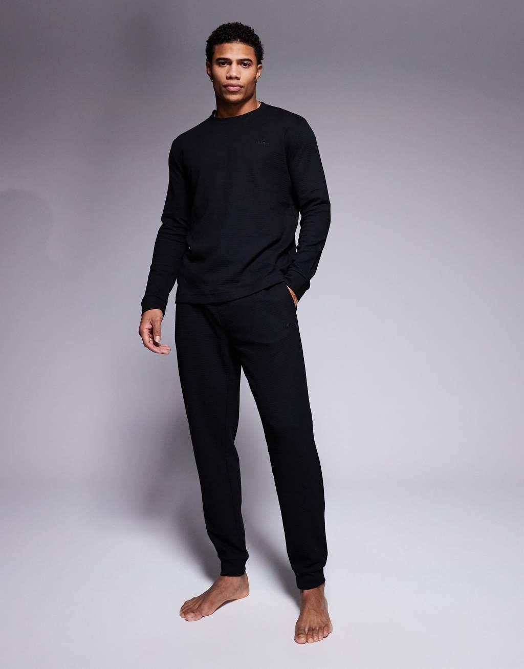 HUGO Bodywear Austin long sleeve top in black - part of a set Product Image