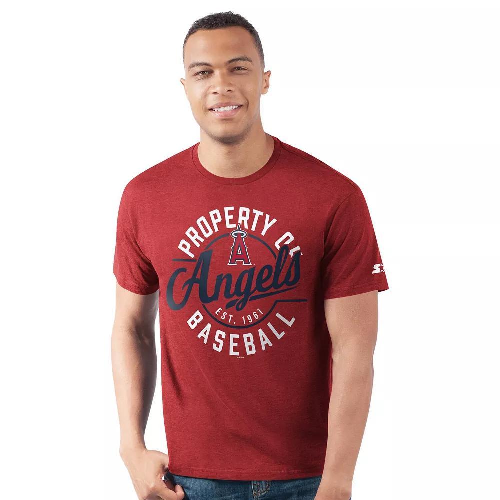 Men's Starter  Red Los Angeles Angels Prime Time Property Of T-Shirt, Size: 2XL Product Image