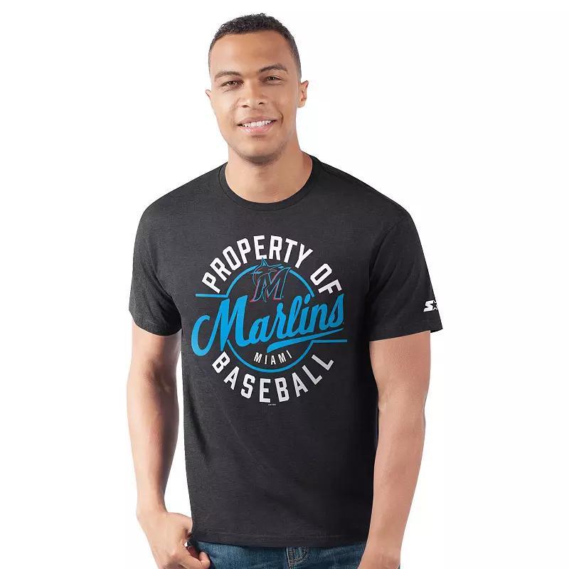 Men's Starter  Black Miami Marlins Prime Time Property Of T-Shirt, Size: XL Product Image