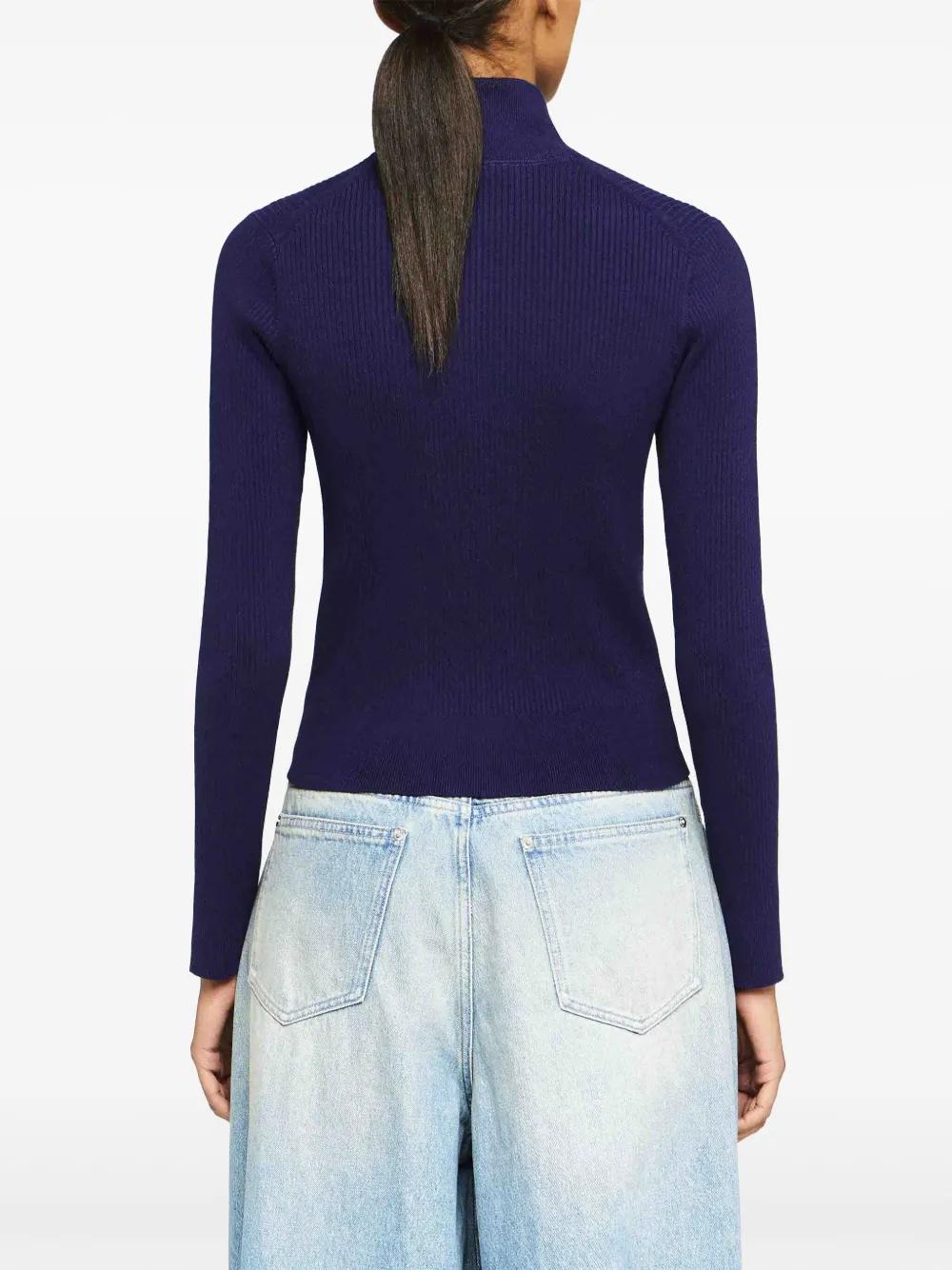 JW ANDERSON Fitted Zip Up Cardigan In Blue Product Image