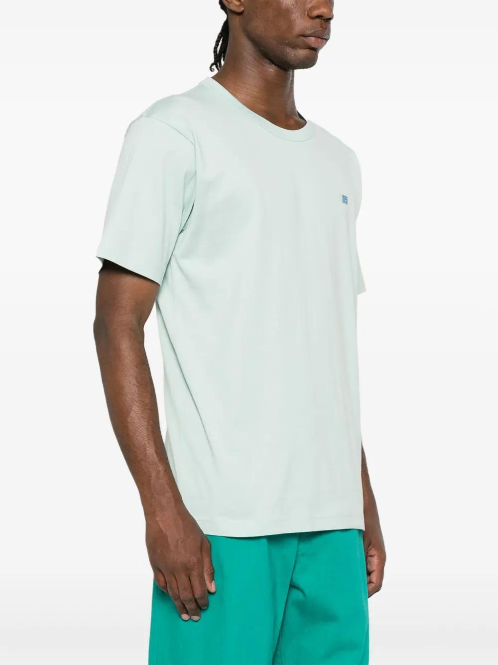 ACNE STUDIOS Logo-patch Organic Cotton T-shirt In Aat Dusty Blue Product Image