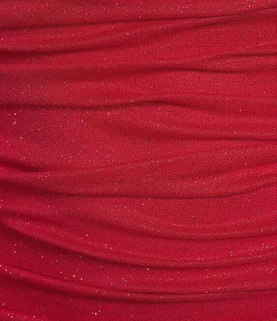 Jump Glitter Ruched Asymmetrical Hem Bodycon Dress Product Image