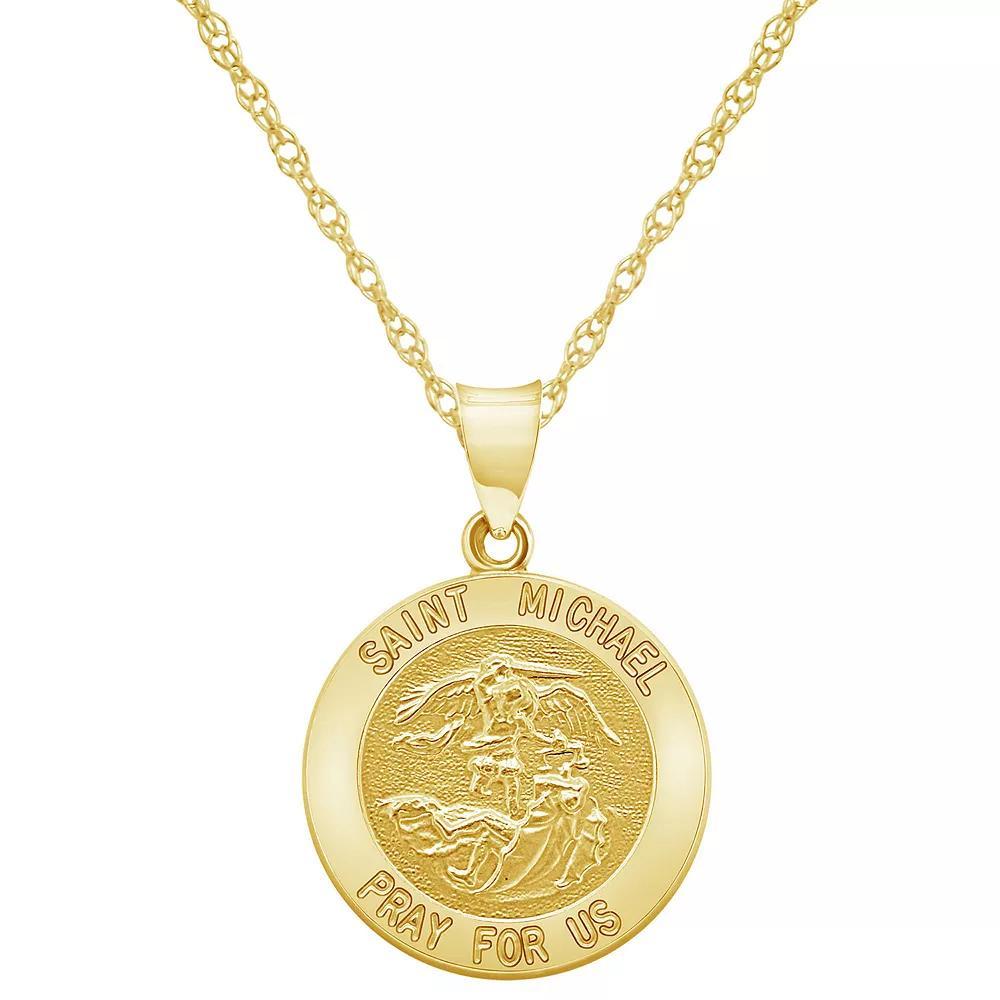 14k Gold Saint Michael Pendant, Women's, Size: 18" Product Image