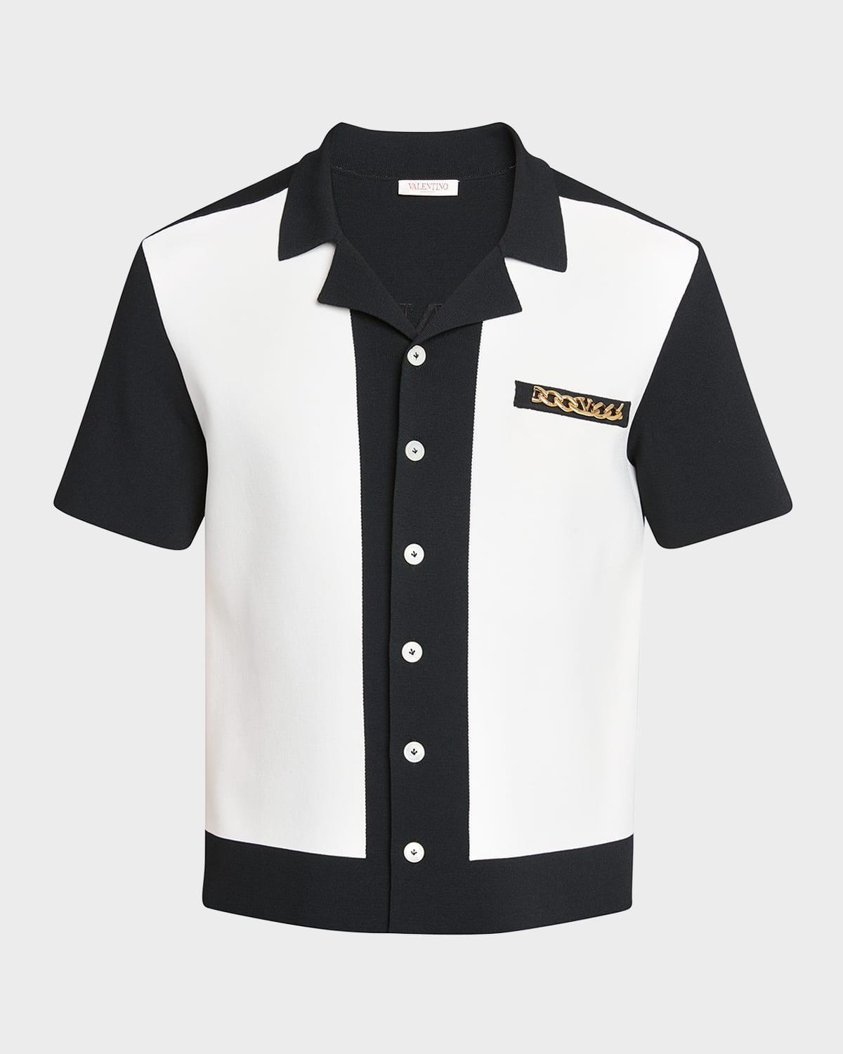 Men's VLogo Chain Bicolor Polo Shirt Product Image