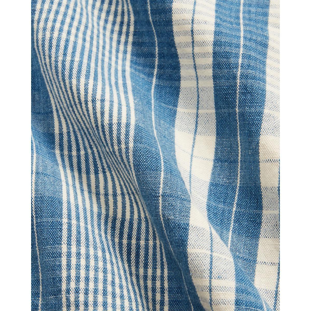 Indigo Plaid Cotton-Linen Workshirt Product Image