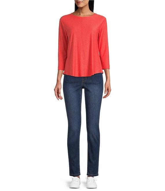 Westbound 3/4 Sleeve Knit Crew Neck Top Product Image