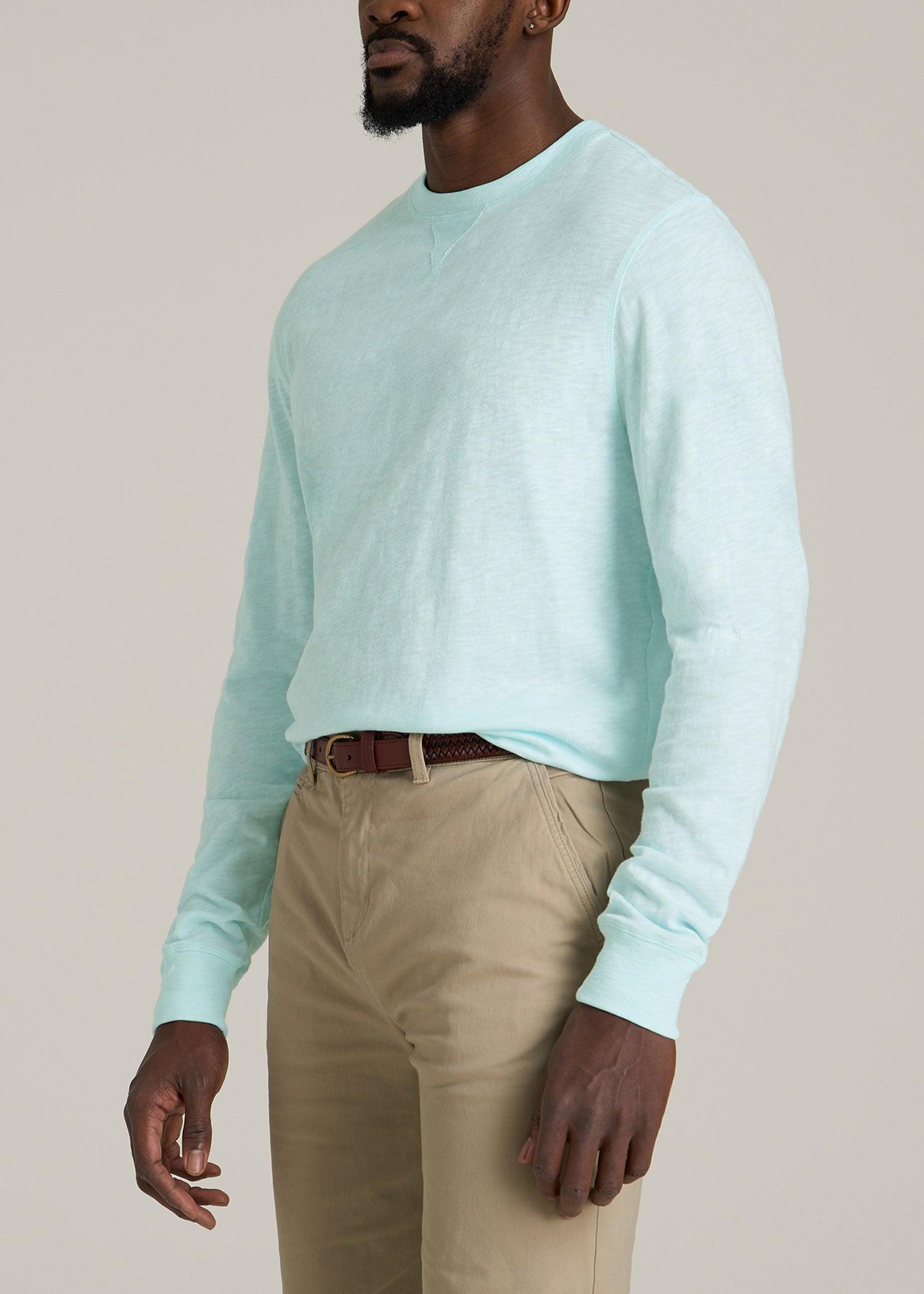 Sunwashed Slub Crewneck for Tall Men in Saltwater Product Image