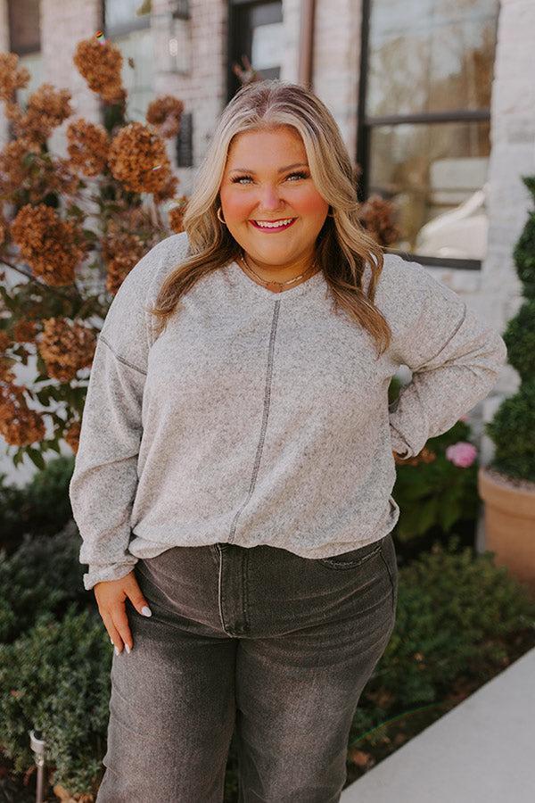 Cozy Coast Shift Top In Grey Curves Product Image