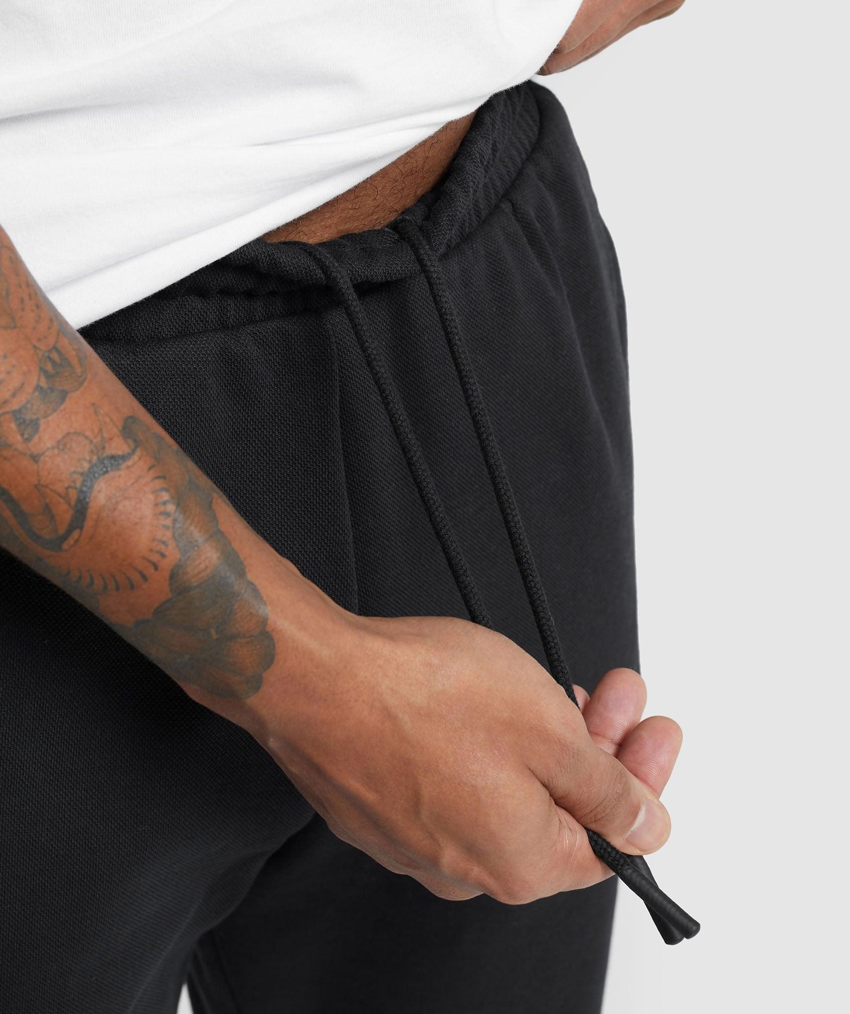 Gymshark Pique Joggers - Black/Onyx Grey Male Product Image