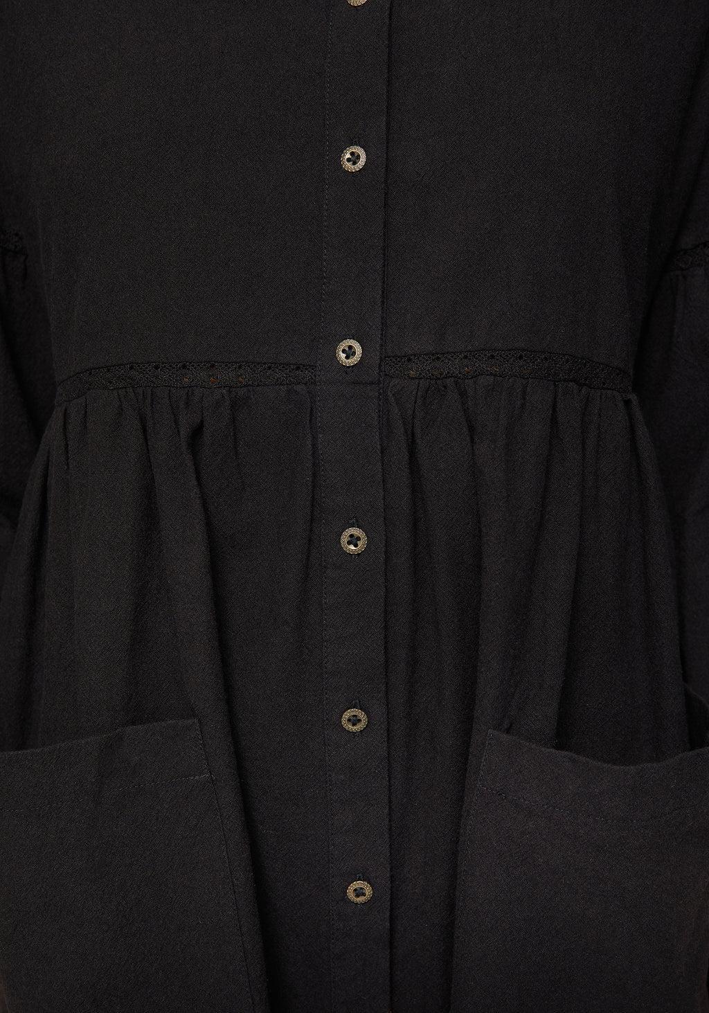 Marigold Cotton Button Up Smock Mini Dress Product Image