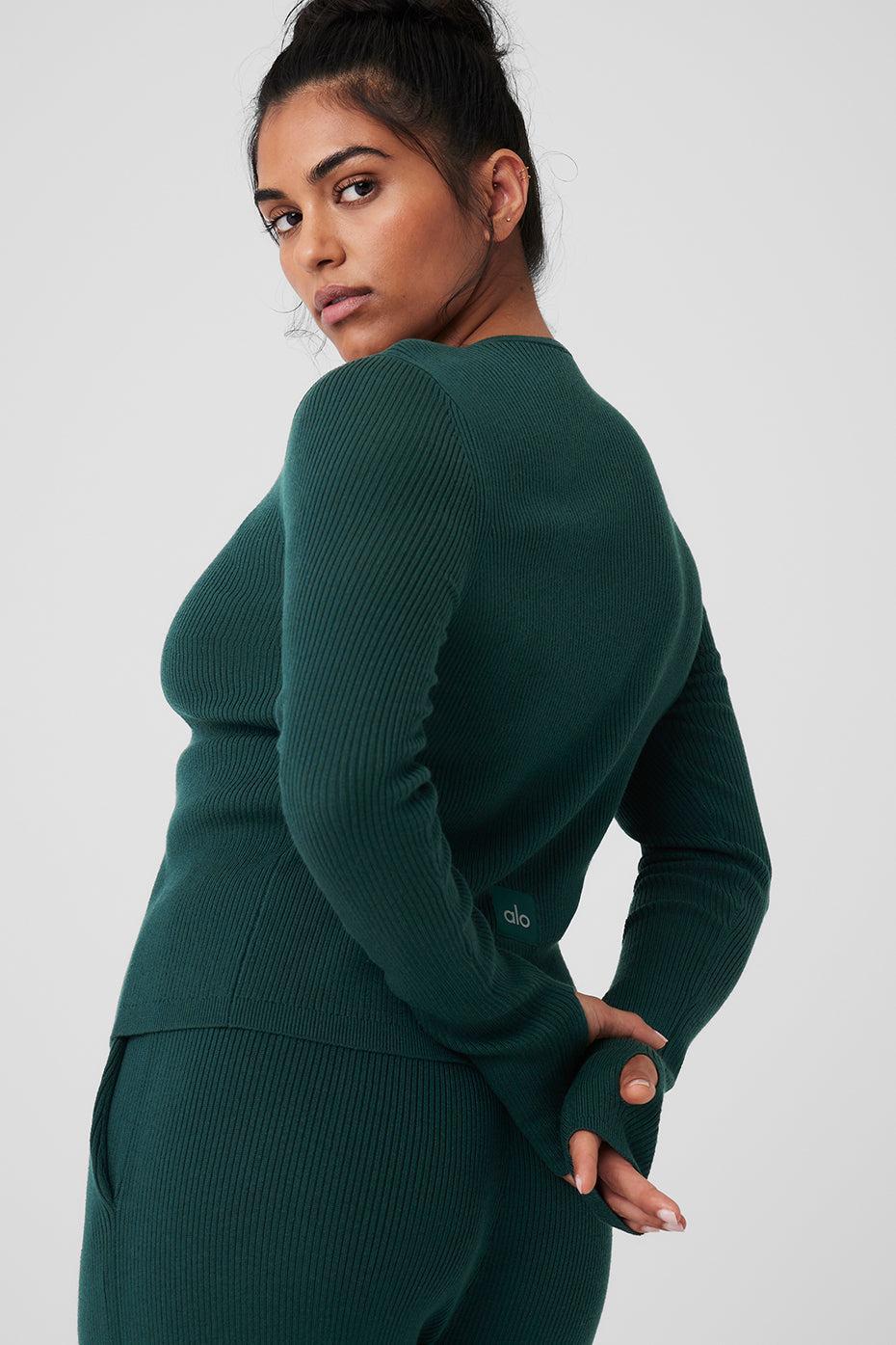 Knit Salana Cardigan - Midnight Green Product Image