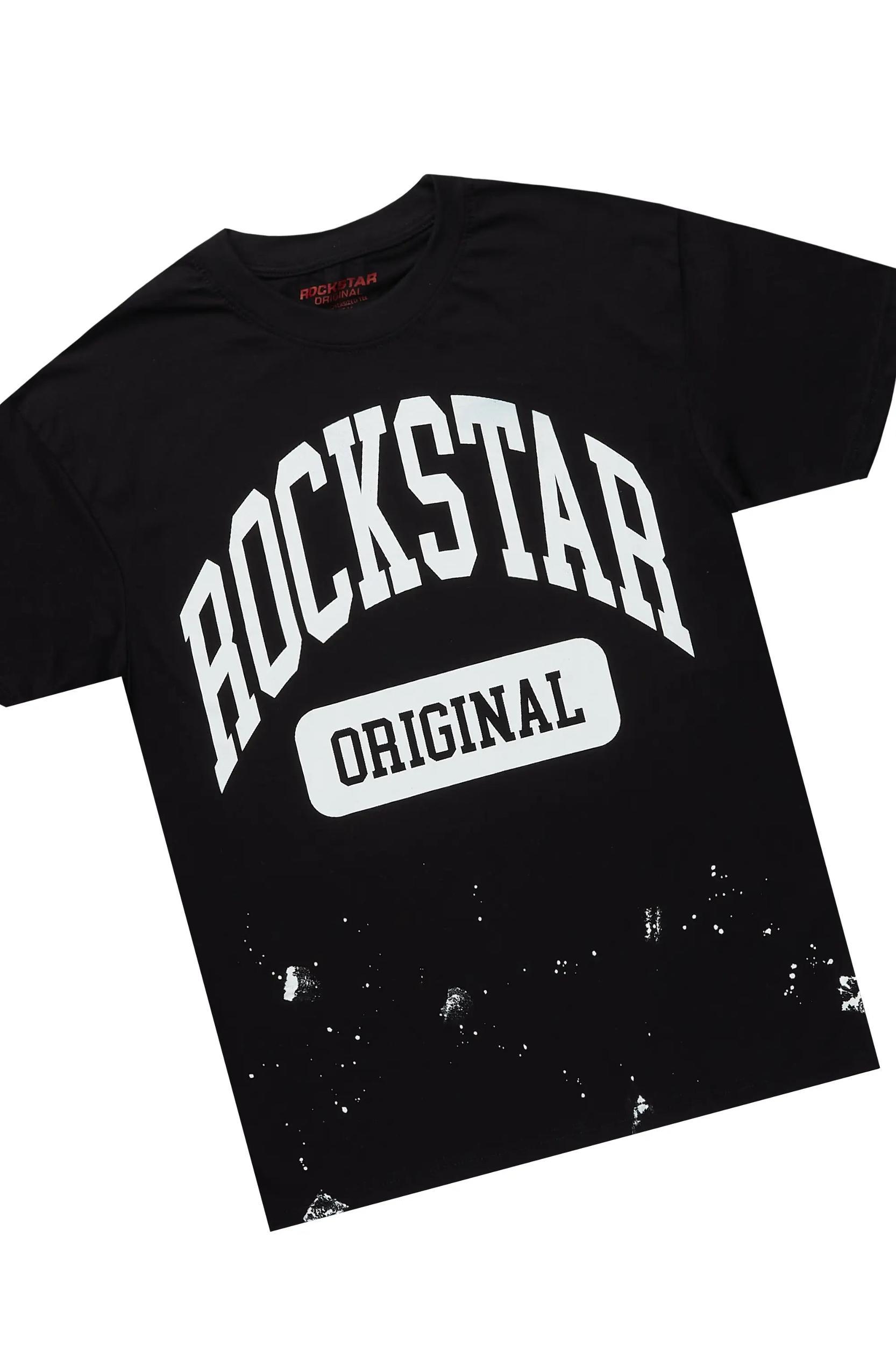 Rainer Black T-Shirt/Stacked Track Pant Set Male Product Image