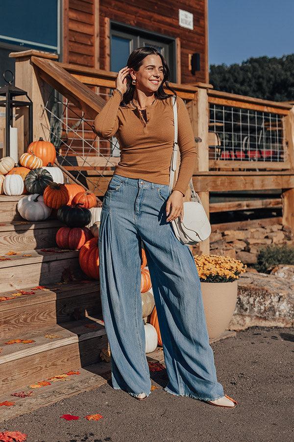 The Jessica Wide Leg Denim Trouser Product Image