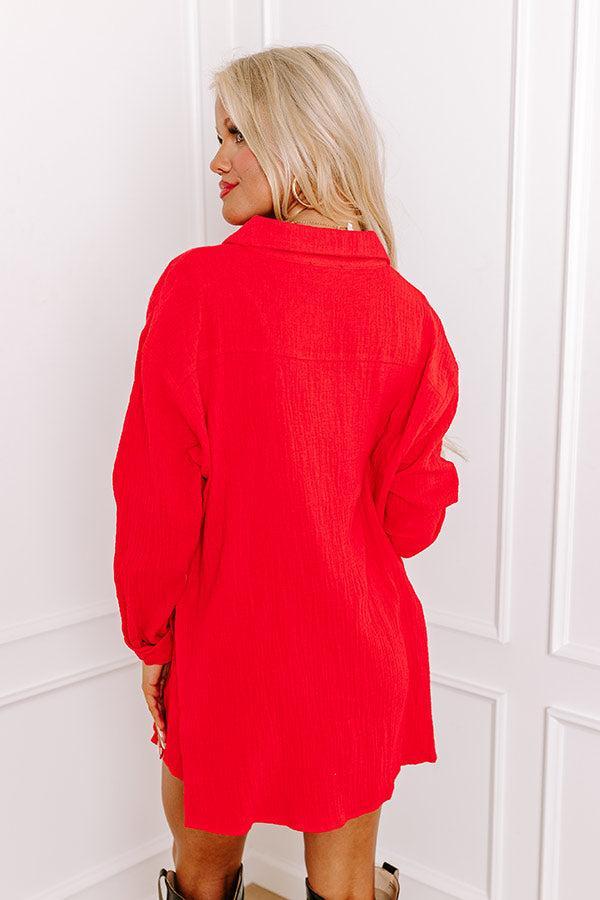 Breezy Chic Romper in Red Product Image