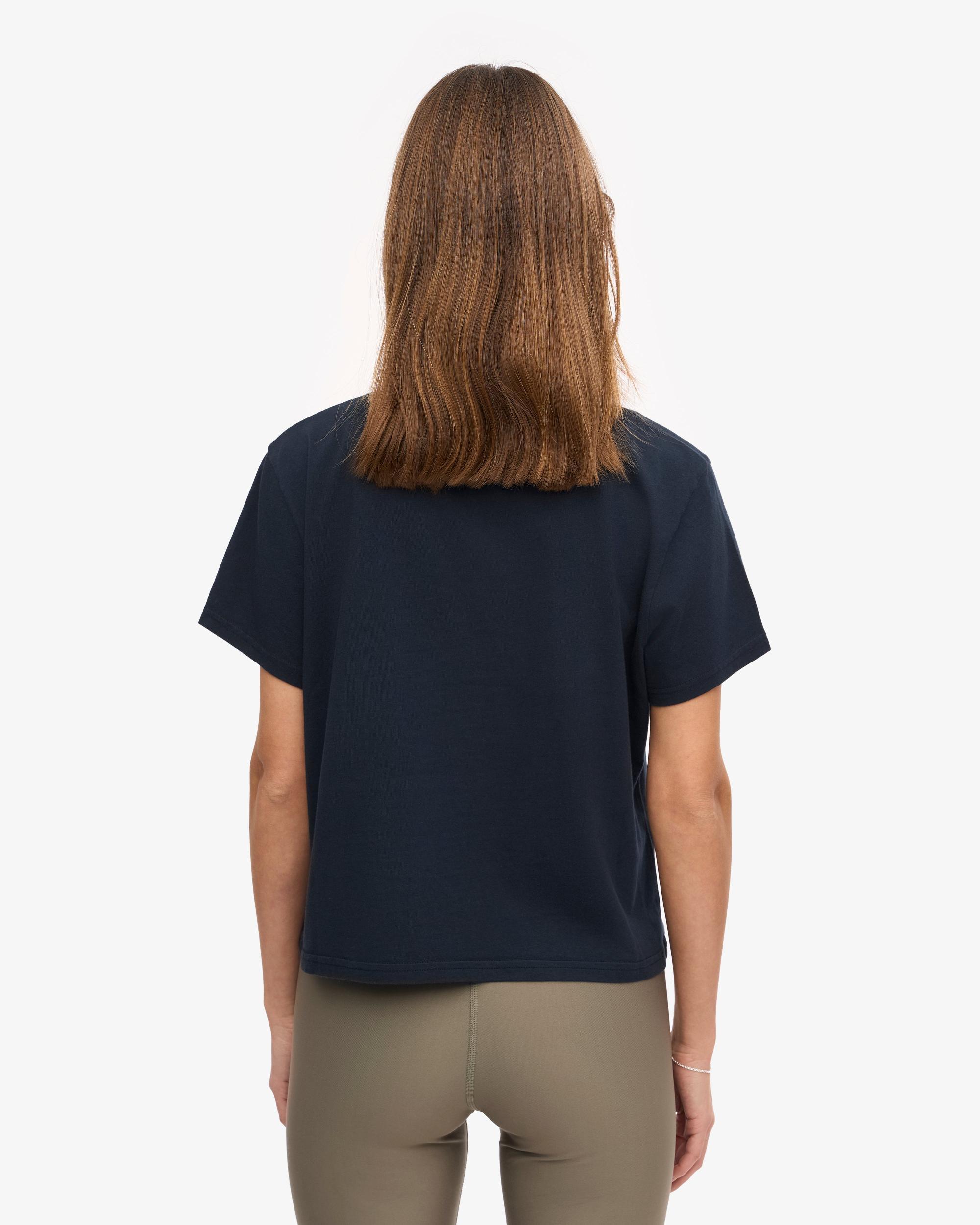 Organic Boxy Crop Tee - Faded Black Product Image