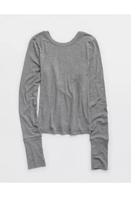 OFFLINE By Aerie Thumbs Up Ribbed Scoop Back T-Shirt Women's Product Image
