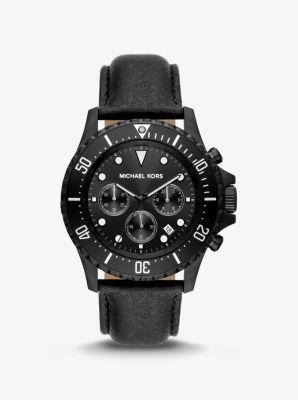 Oversized Everest -Tone and Leather Watch Product Image