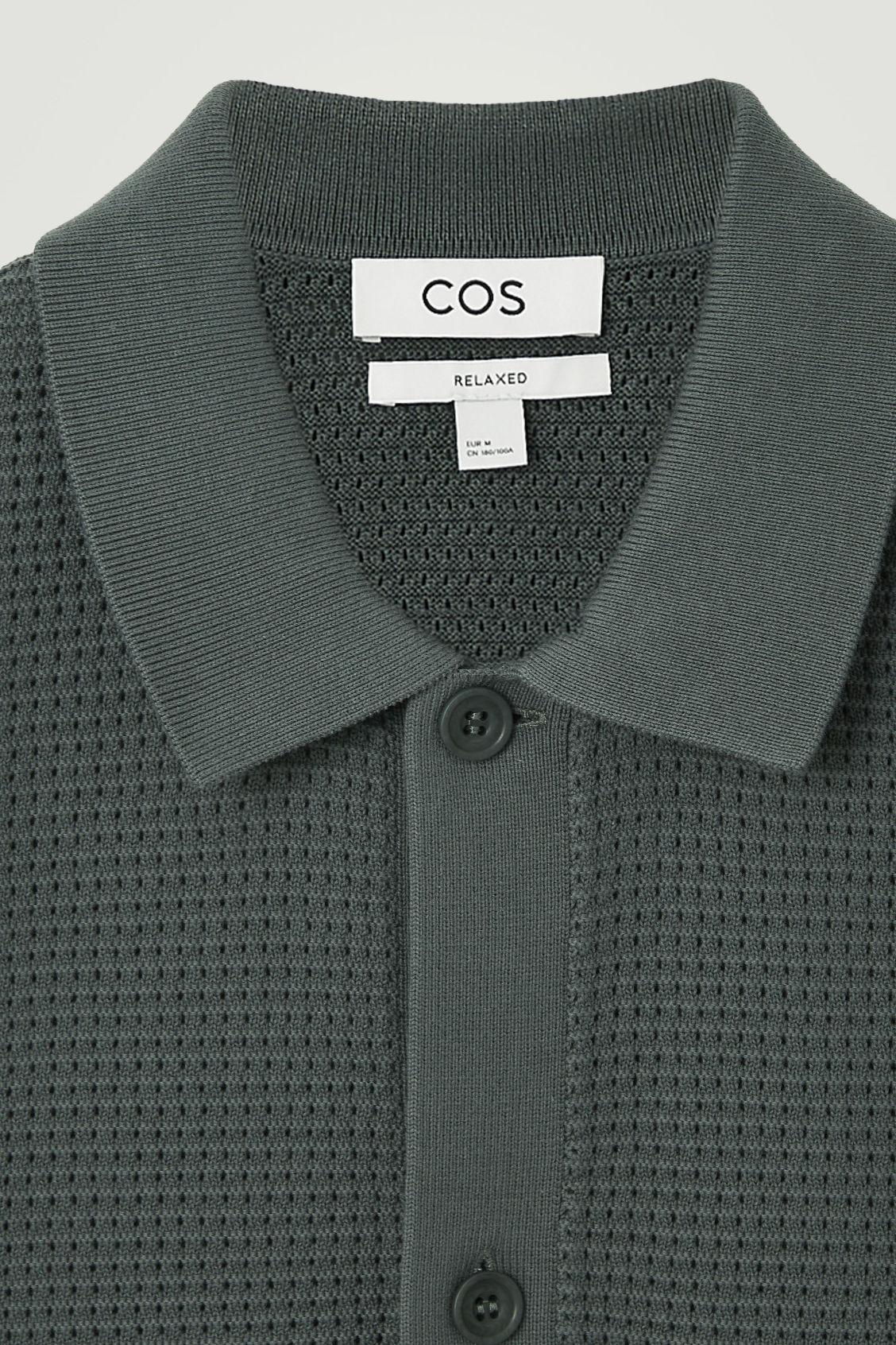 RELAXED OPEN-KNIT COTTON SHORT-SLEEVE SHIRT Product Image