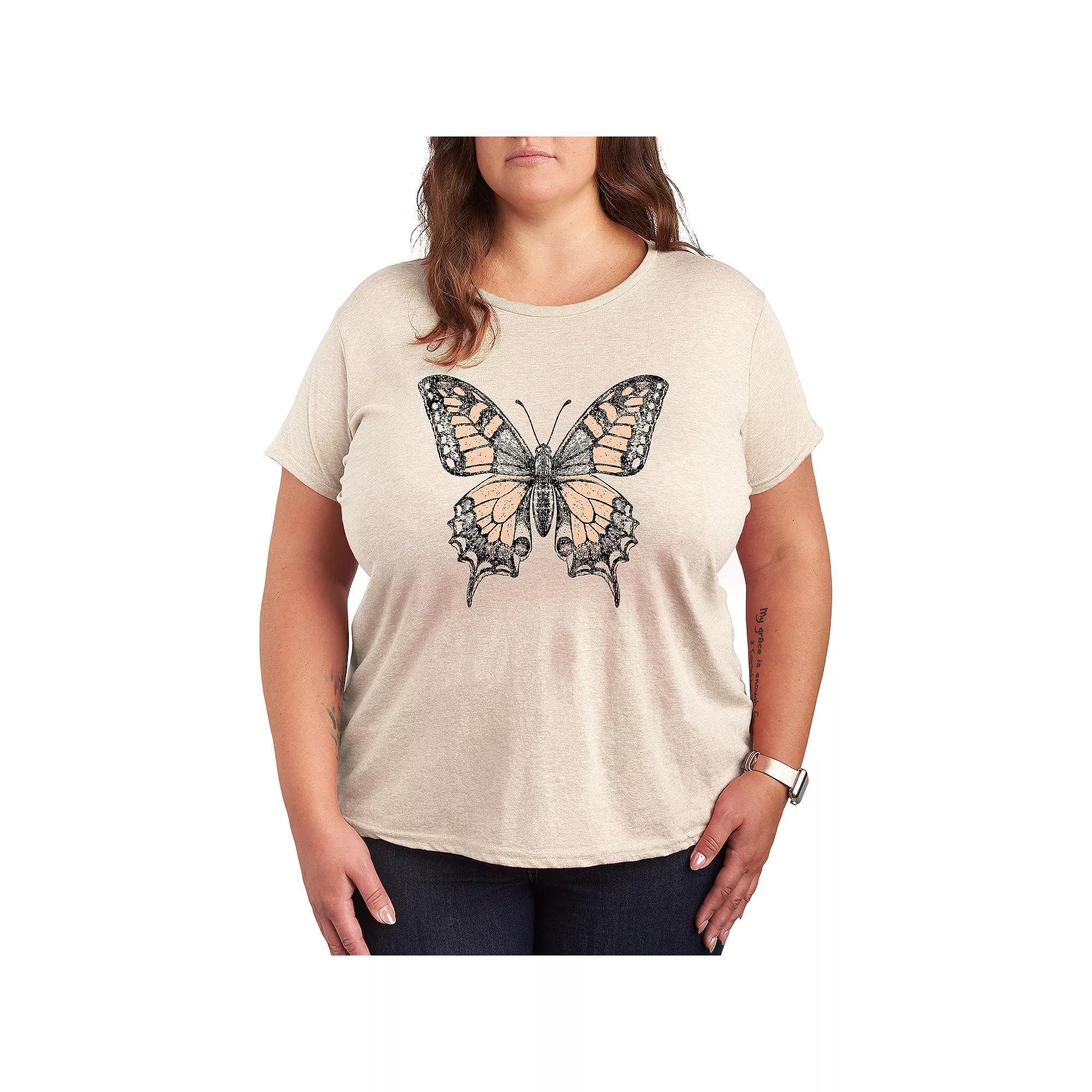 Plus Swallowtail Butterfly Graphic Tee, Womens Product Image