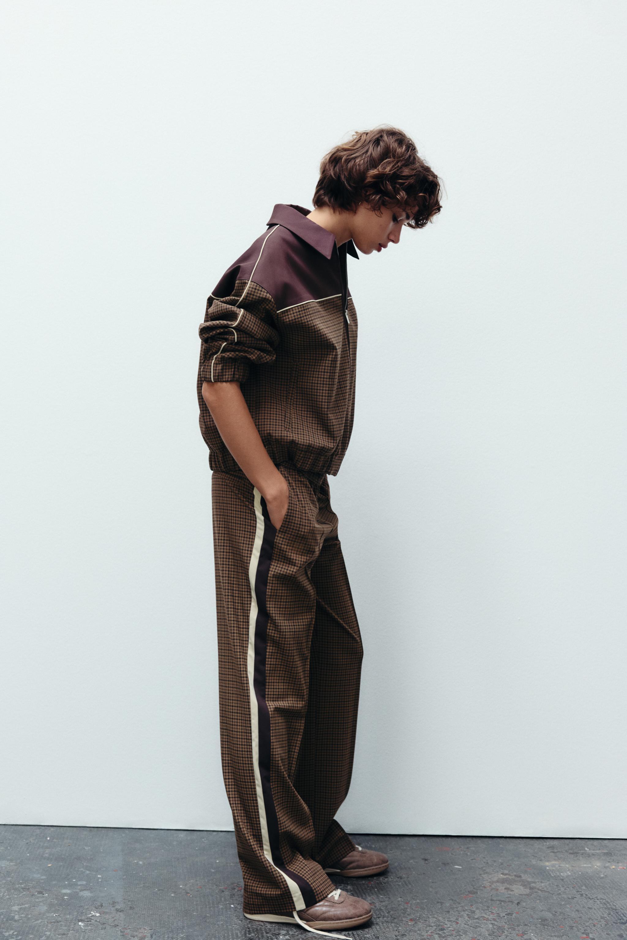 PLAID PANTS WITH SIDE STRIPE Product Image