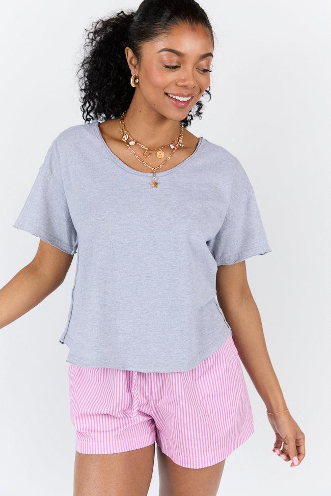 Firm Foundation Grey Scoop Neck Tee SALE Product Image